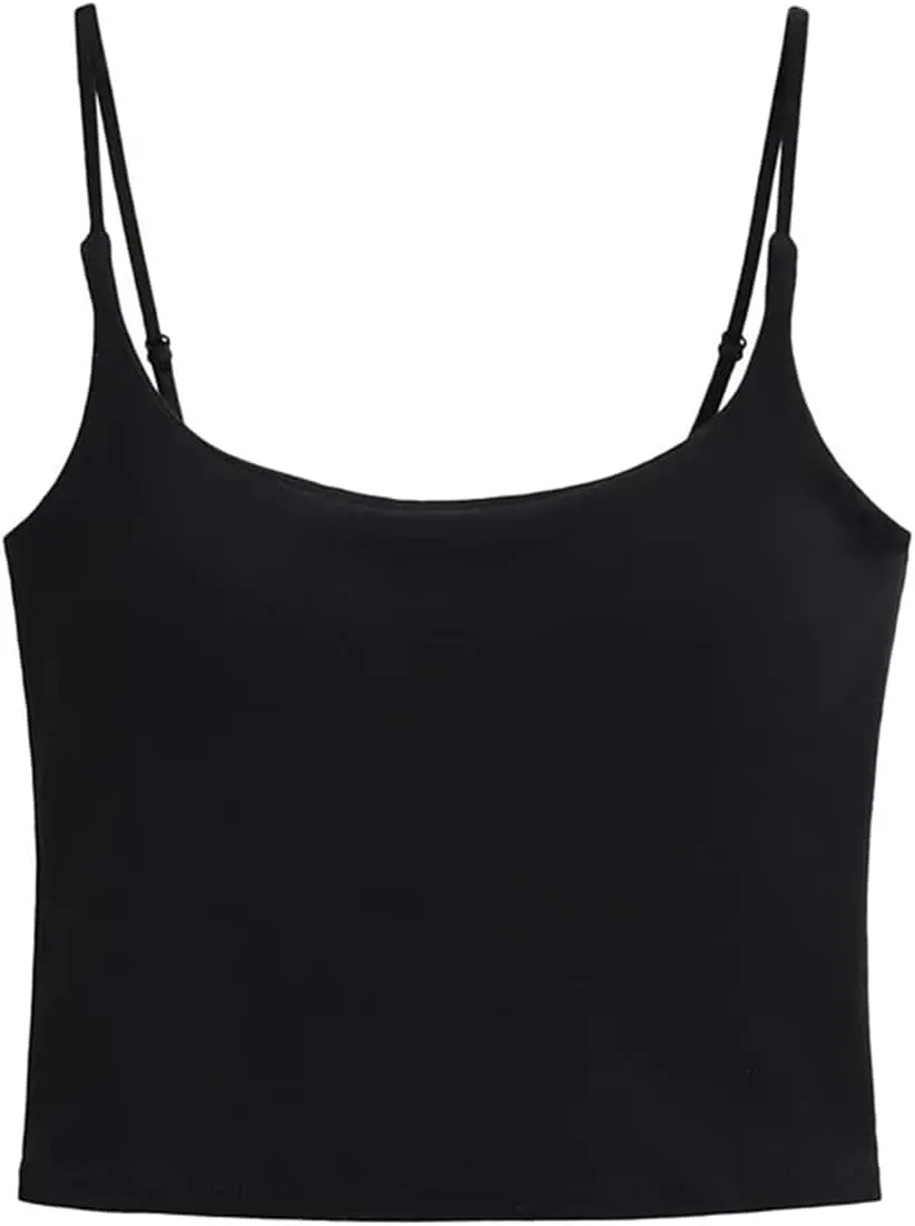 Women's Square Neck Camisole Tank Top Summer Slim Fit Casual Solid Color Camisole