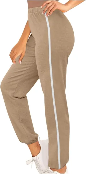 Women's Sweatpants Workout Joggers Elastic High Waisted Pants Hiking Jogging Pants Plus Size Sweatpants with Pockets