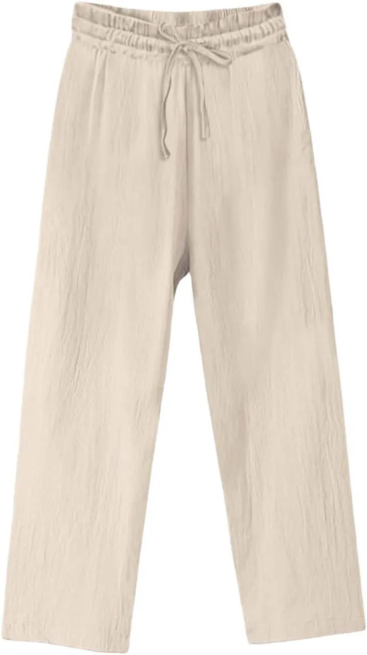 Women's Wide Leg Palazzo Harem Pants Fall Casual Loose Pockets Solid Elastic Waist Baggy Travel Pants 2024