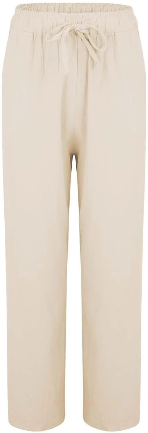 Women's Wide Leg Palazzo Harem Pants Fall Casual Loose Pockets Solid Elastic Waist Baggy Travel Pants 2024
