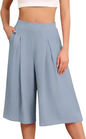 Womens' Yoga Pants with Pockets Tummy Control High Waist Flare Crop Waist Casual Palazzo Trousers 2025 Capris