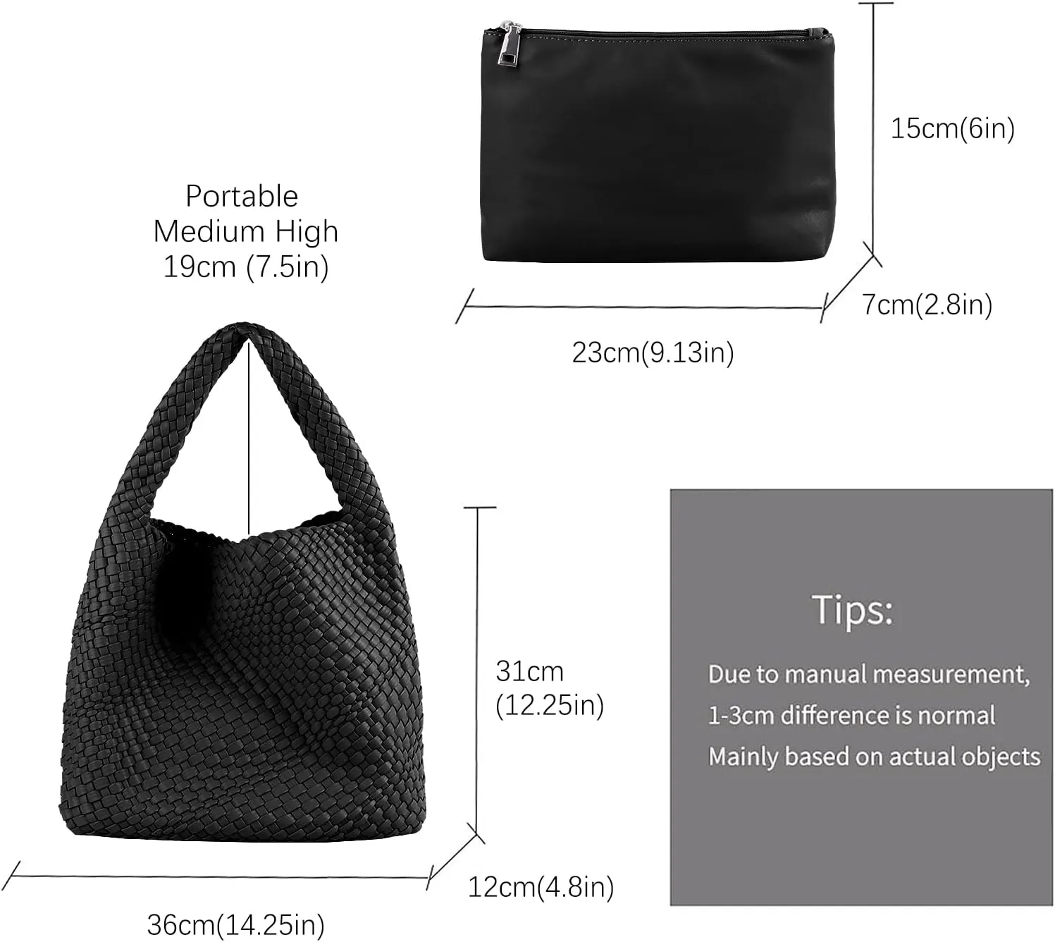 Woven Tote Bag for Women Soft Leather Tote Handbags Fashion Woven Shoulder Bag for Women DailyShopping