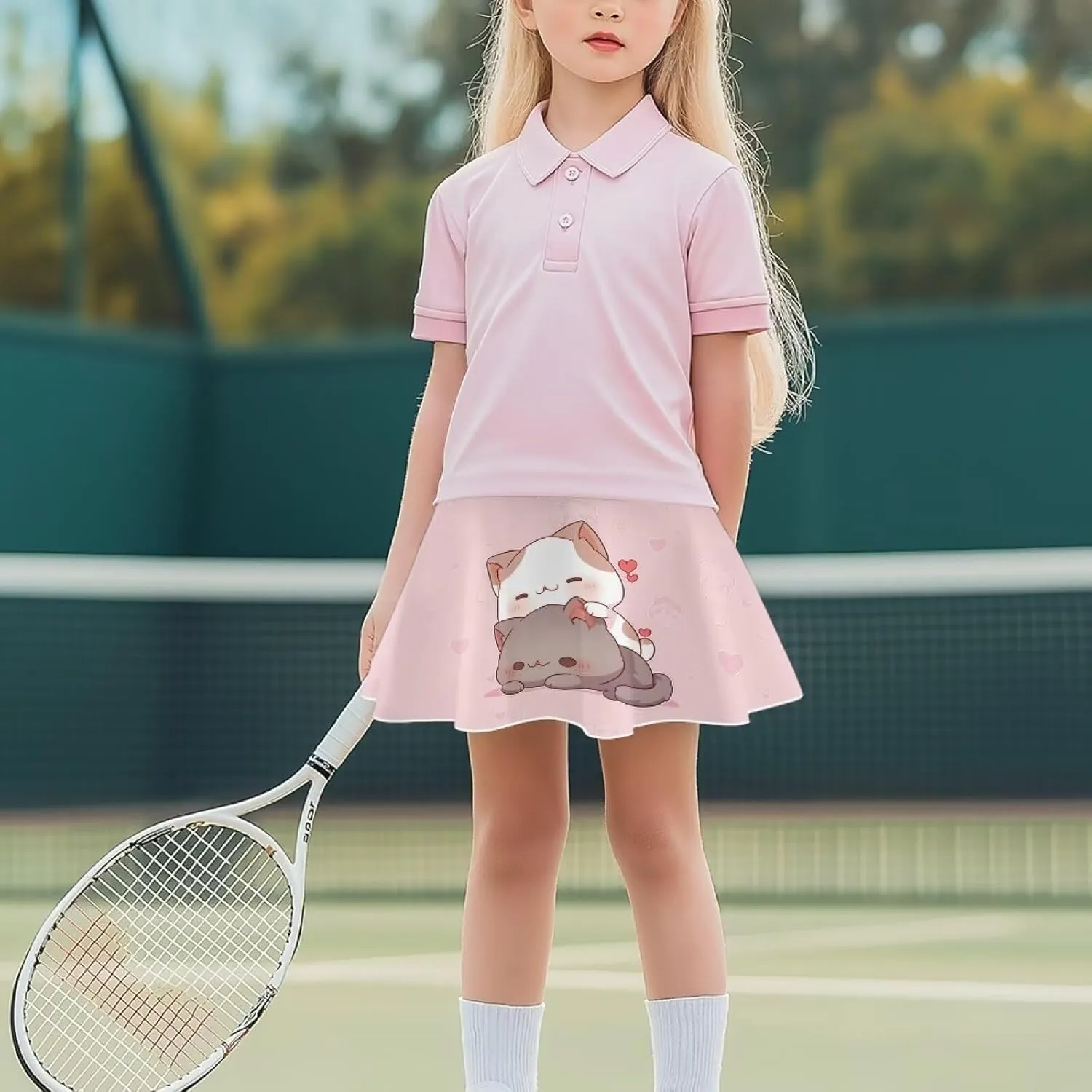 Xpyiqun Tennis Skirt for Girls 5-14 High Waist Pleated Athletic Skorts Summer Quick Dry Kids School Outfits