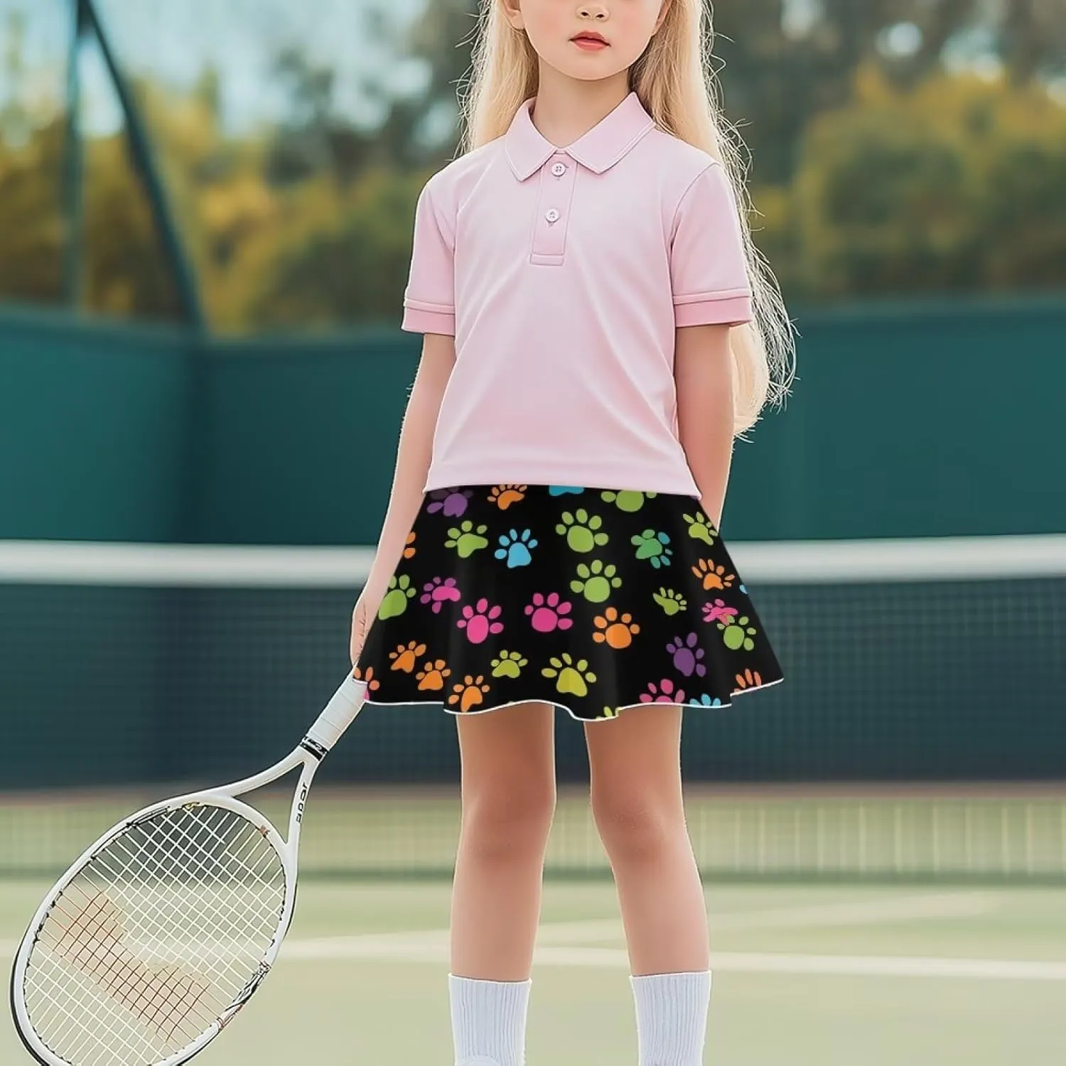 Xpyiqun Tennis Skirt for Girls 5-14 High Waist Pleated Athletic Skorts Summer Quick Dry Kids School Outfits