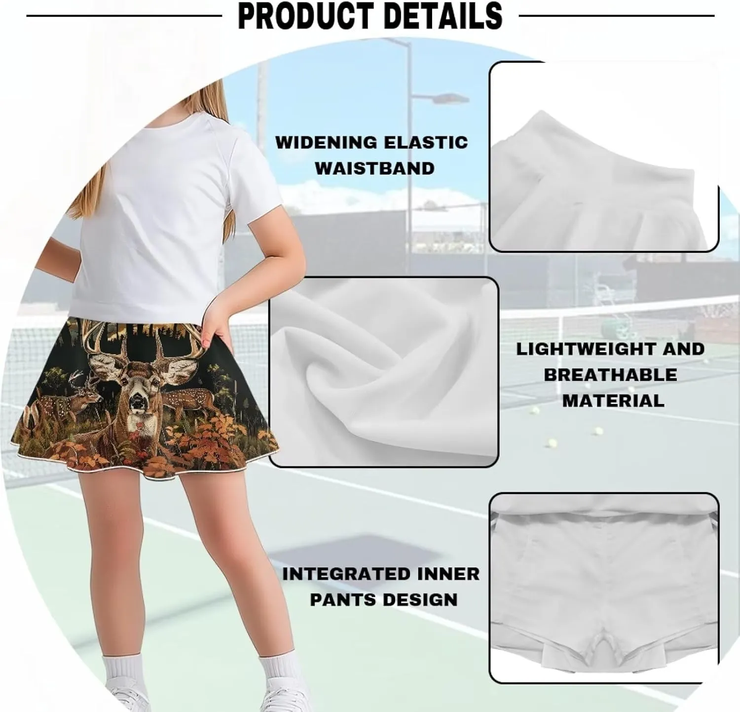 Xpyiqun Tennis Skirt for Girls 5-14 High Waist Pleated Athletic Skorts Summer Quick Dry Kids School Outfits