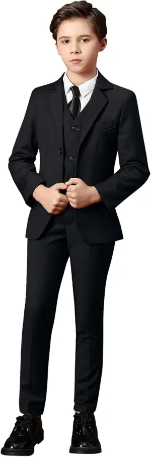 Yanlu Boys Suits Set Vest Pants Dress Shirt and Tie for Toddler Kids Formal Dresswear