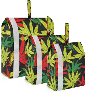 Yellow Red Leaf Packing Cubes for Suitcases 3 Set Compression Expandable Luggage Packing Organizers for Carry on Suitcase Travel Accessories Luggage Organizer Bags Set