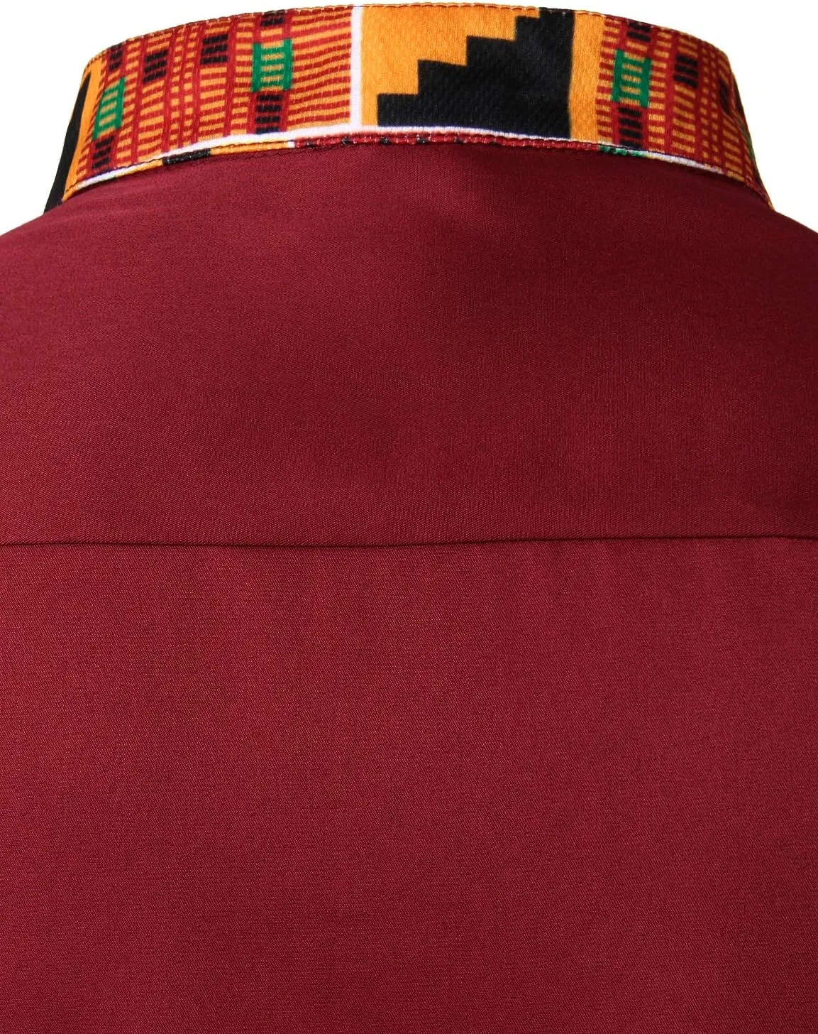 ZEROYAA Men's Hipster African Tribal Graphic Patchwork Design Slim Fit Long Sleeve Button up Mandarin Collar Shirts