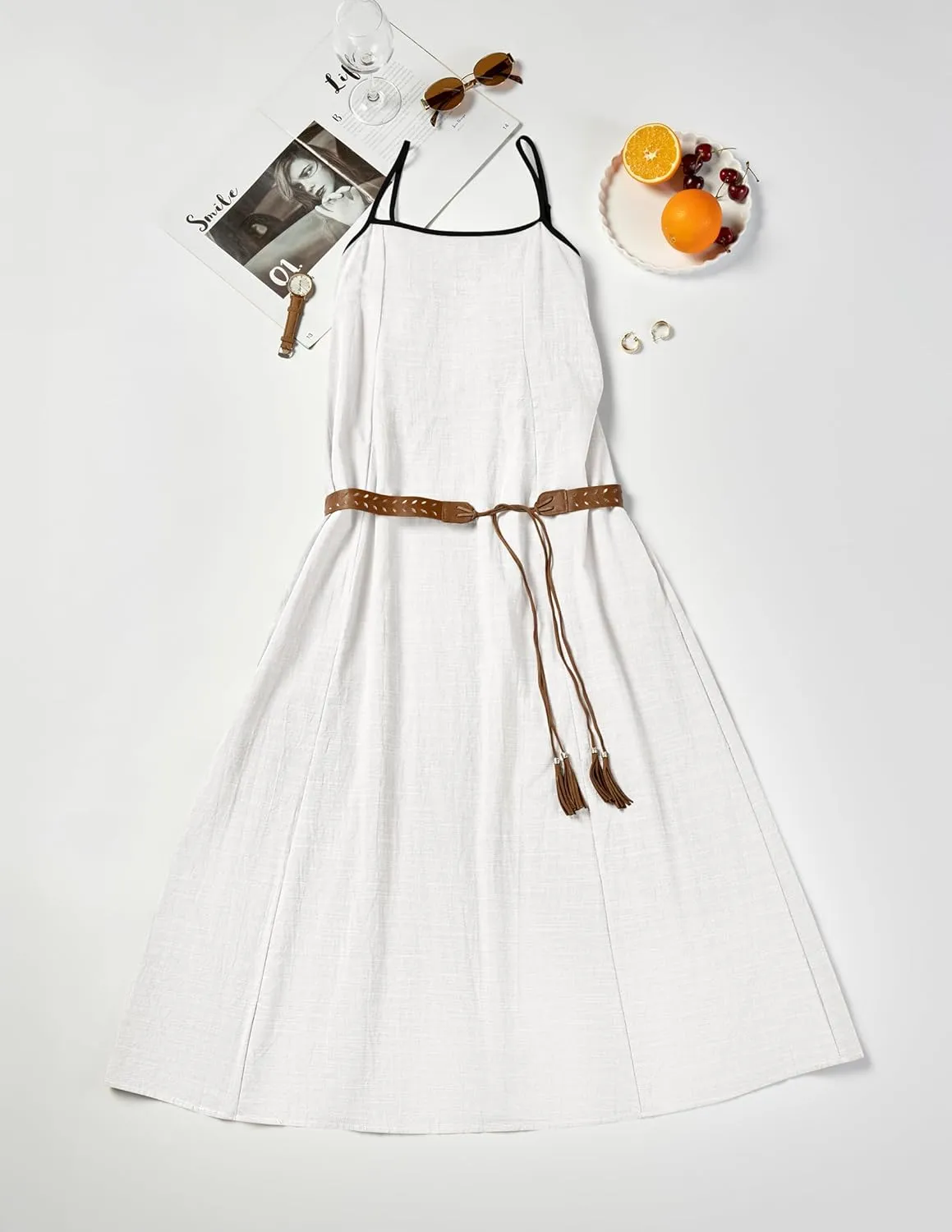 ZESICA Women's 2025 Summer Boho Sleeveless Maxi Dress Spaghetti Straps Casual Flowy A Line Beach Party Long Dresses