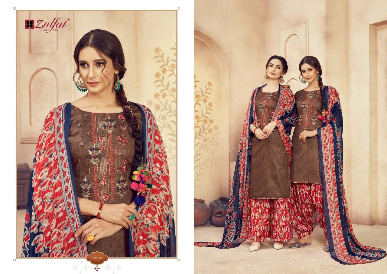 ZULFAT DESIGNER STUDIO JASHN-E-PATIALA JAM COTTON PRINT PATIYALA SUIT