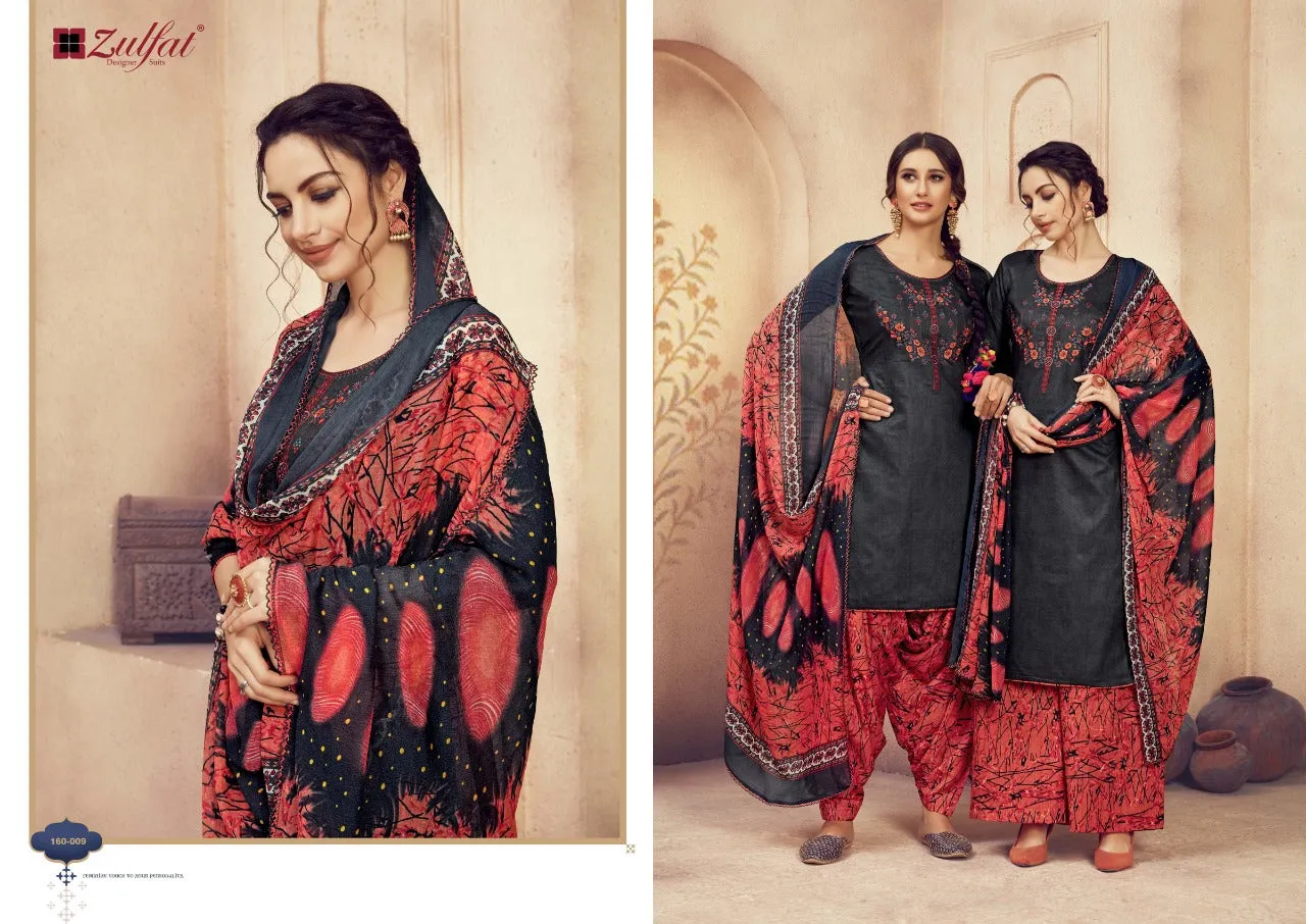 ZULFAT DESIGNER STUDIO JASHN-E-PATIALA JAM COTTON PRINT PATIYALA SUIT