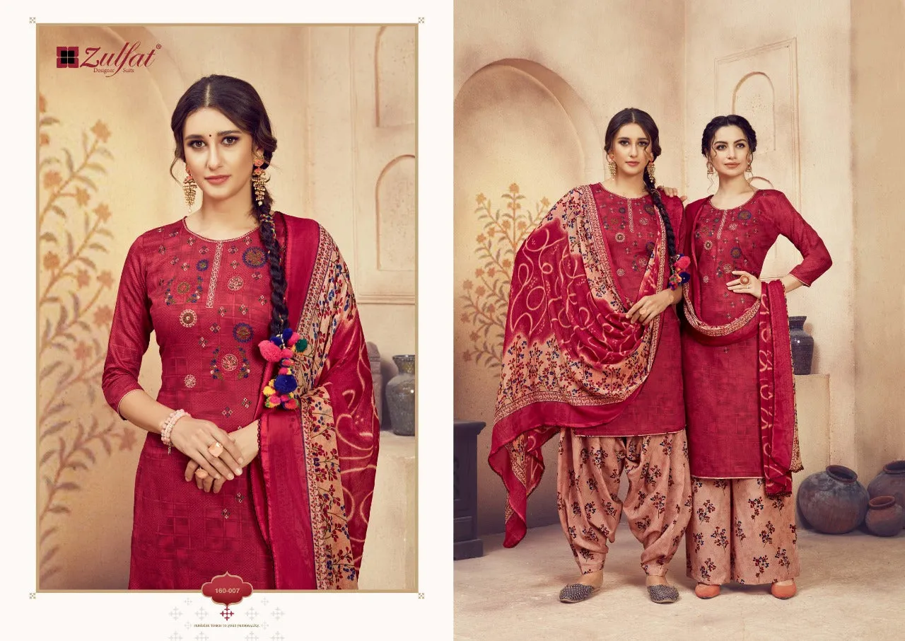 ZULFAT DESIGNER STUDIO JASHN-E-PATIALA JAM COTTON PRINT PATIYALA SUIT