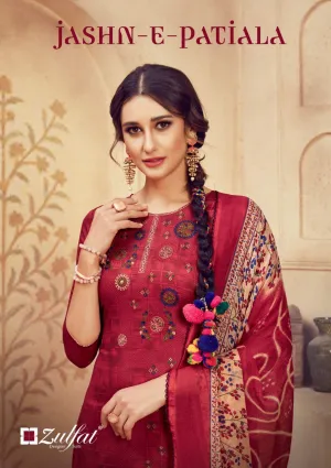 ZULFAT DESIGNER STUDIO JASHN-E-PATIALA JAM COTTON PRINT PATIYALA SUIT