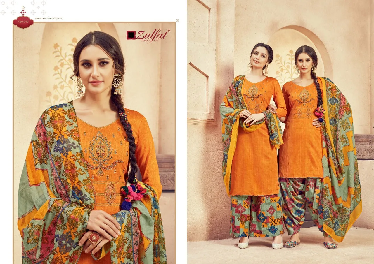 ZULFAT DESIGNER STUDIO JASHN-E-PATIALA JAM COTTON PRINT PATIYALA SUIT